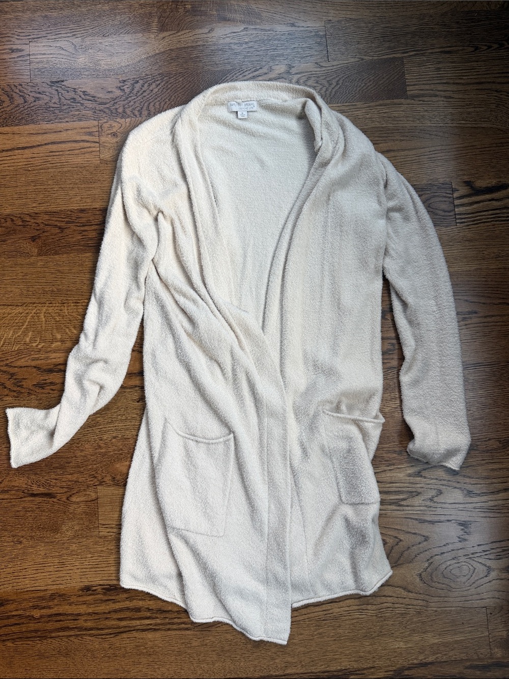 Barefoot Dreams Women's Cream Open-Front Plush Cardigan